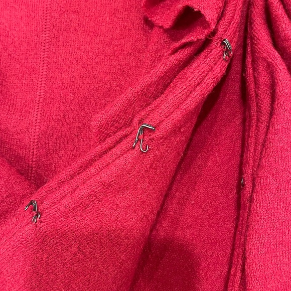 Red Ruffled Wool Sweater - Picture 5 of 5